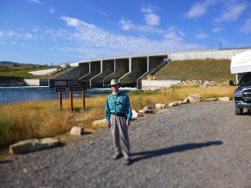 Ed in front of the dam